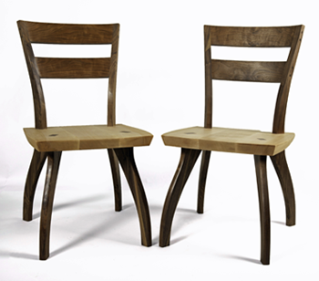 maple and walnut chairs